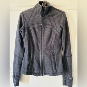 Gray Define Jacket with Standing Collar and Slim Fit